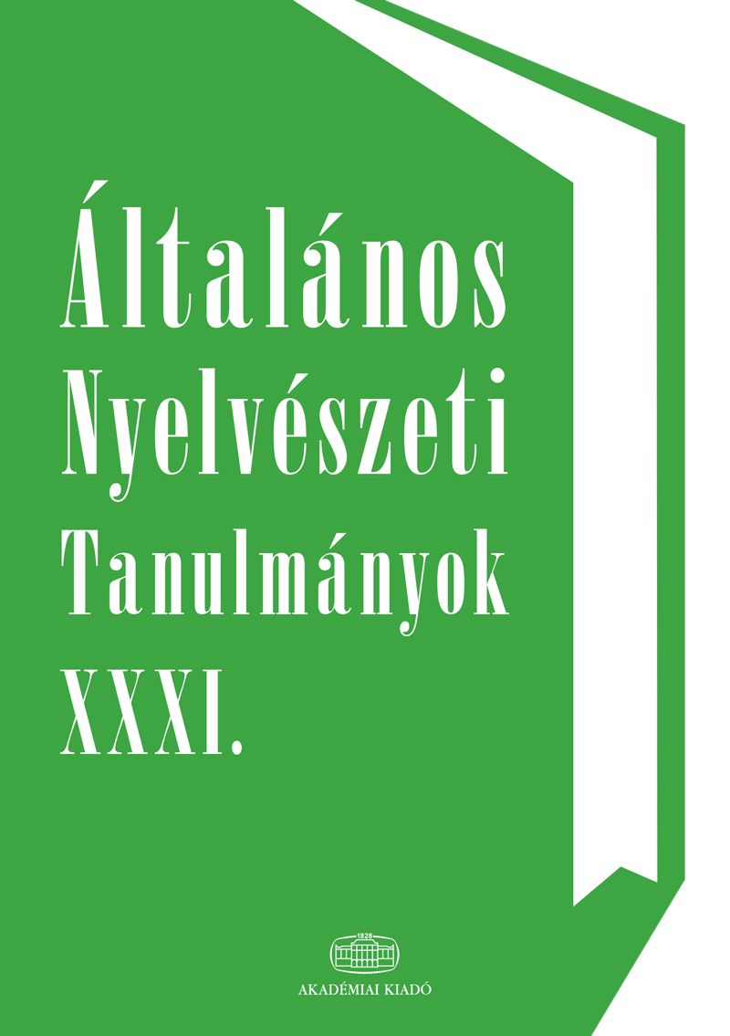 Általános Nyelvészeti Tanulmányok XXXI.