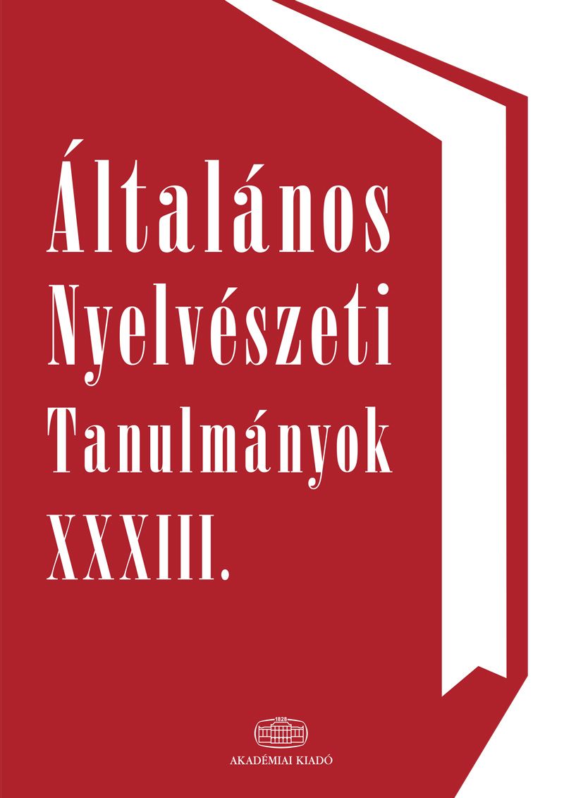 Általános Nyelvészeti Tanulmányok XXXIII.